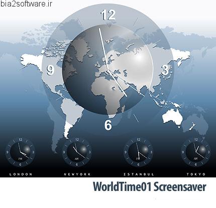 WorldTime01 v1.1 اسکرین سیور ساعت کشورهای مختلف
