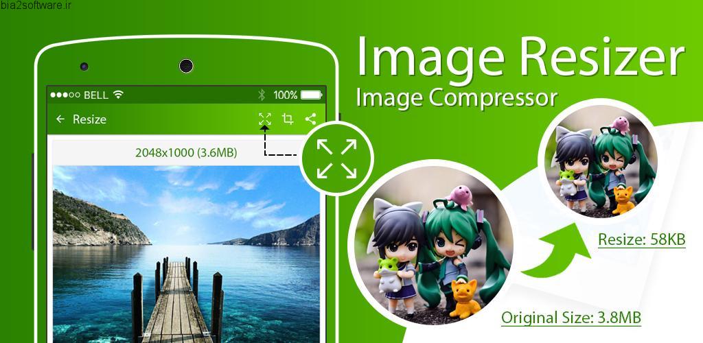 Image Resizer – Crop, Resize & Compress Images v1.3 ad-free اپلیکیشن تغییر سایز و فشرده ساز تصاویر اندروید