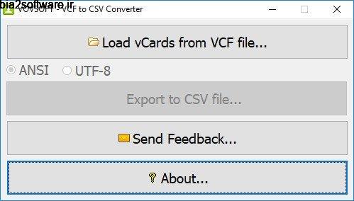 VovSoft CSV to VCF Converter 1.1 تبدیل فرمت سی‌اس‌وی به وی‌سی‌اف