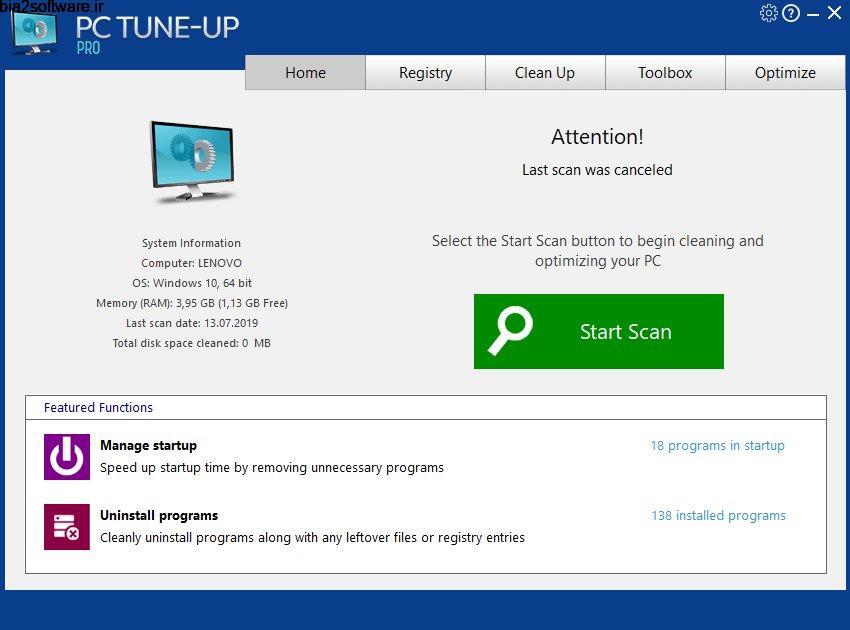 Large Software PC Tune-Up Pro 7.0.0.0 ابزار بهینه‌ساز سیستم
