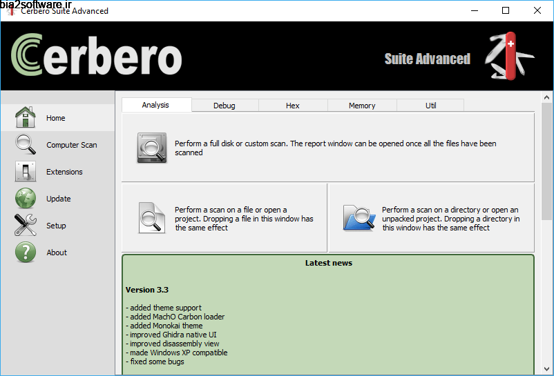 Cerbero Suite Advanced 3.4.0 ابزار آنالیز دقیق و پیشرفته فایل‌ها