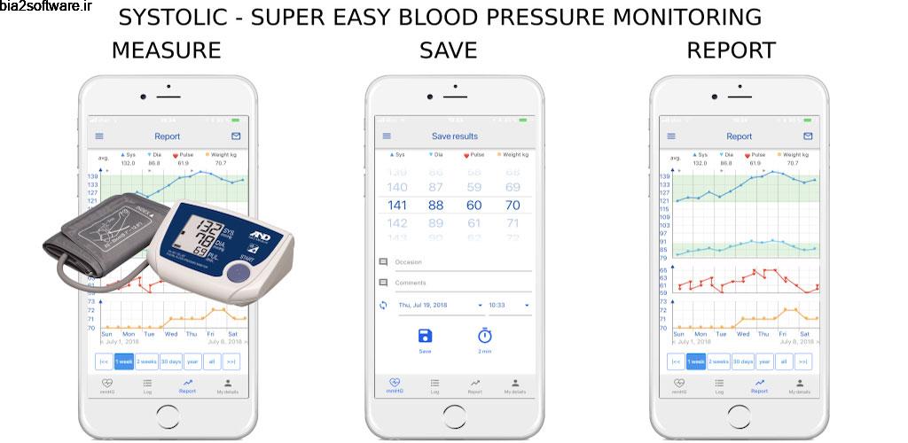 Systolic – blood pressure tracker 2.6.0 اپلیکیشن ثبت و پیگیری فشار خون مخصوص اندروید