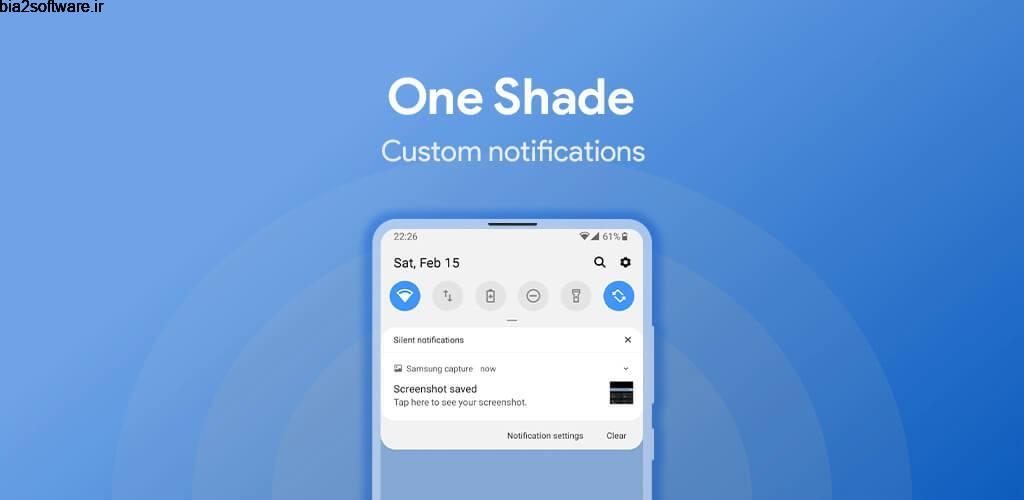 One Shade Full 2.2.1 اپلیکیشن شخصی سازی پنل نوتیفیکیشن و تنظیمات سریع اندروید