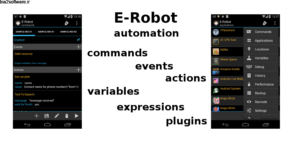 E-Robot Pro 1.47.4 انجام اتوماتیک دستورات در اندروید