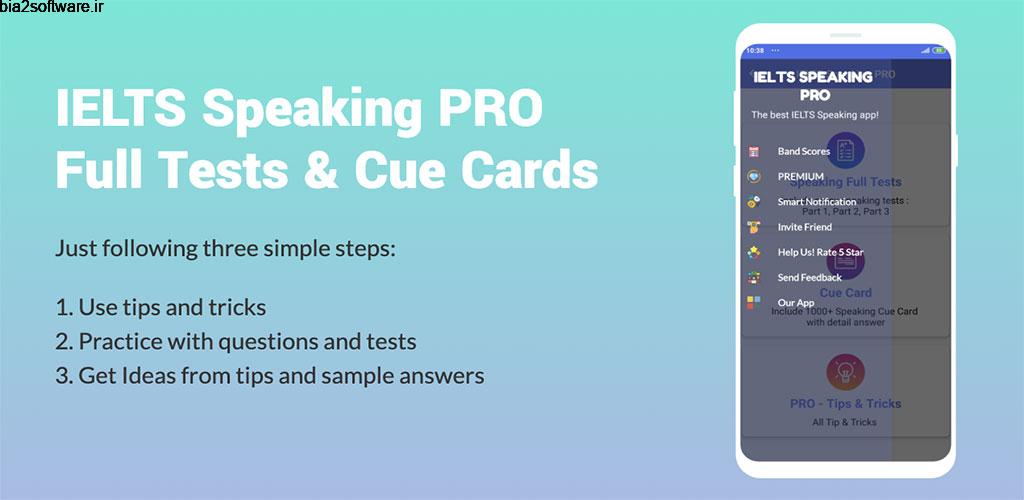 IELTS Speaking PRO : Full Tests & Cue Cards Premium 2.2 آمادگی برای Speaking آیلتس مخصوص اندروید