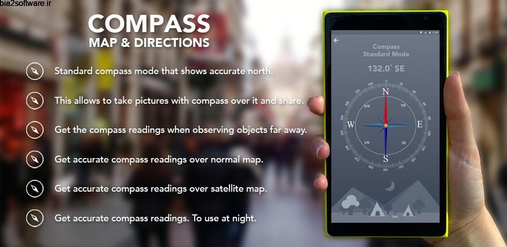 Compass – Maps and Directions 5.0 قطب نما و جی پی اس هوشمند اندروید !