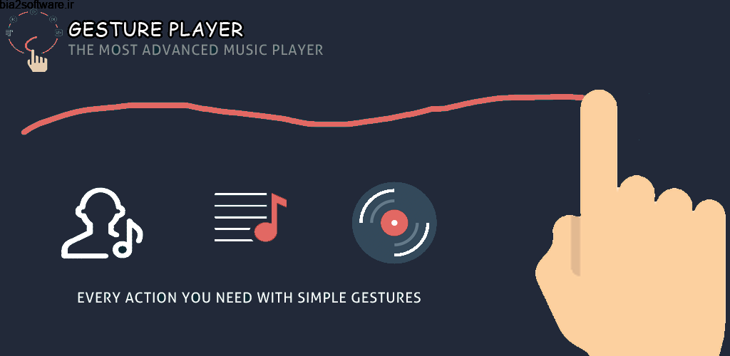 Gesture Music Player 3.0.4 موزیک پلیر ساده و شگفت انگیز اندروید