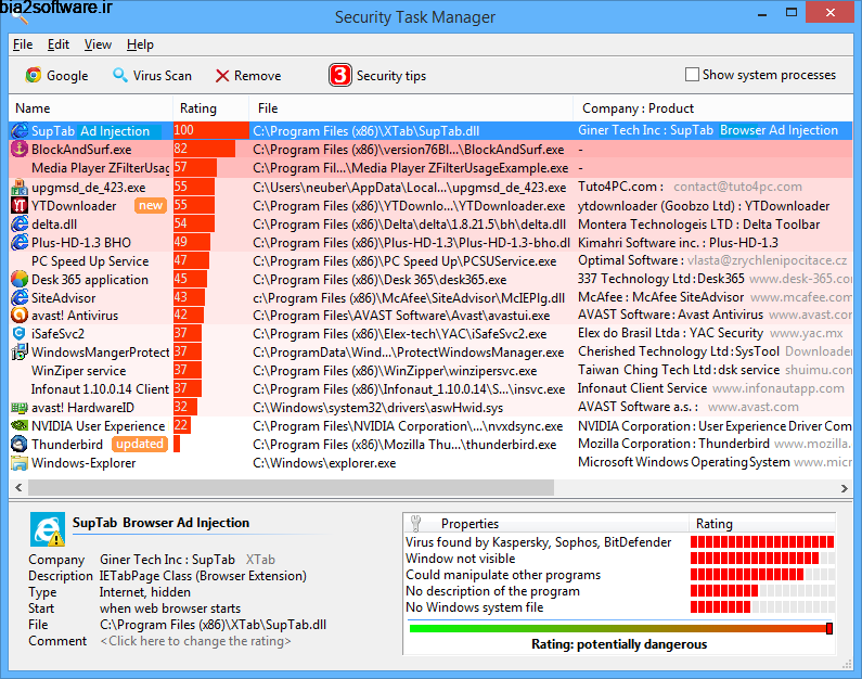 Security Task Manager 2.1h جایگزین تسک منیجر ویندوز