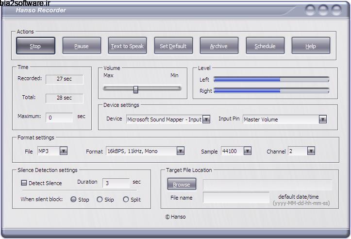 Hanso Recorder 3.9.0 ضبط و تبدیل صدا