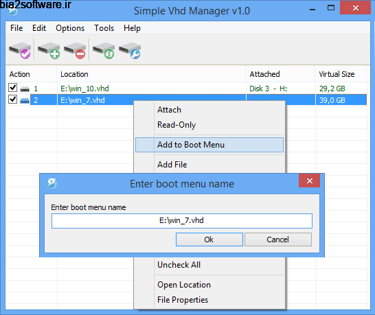 Simple VHD Manager 1.1 مدیریت هارد درایو مجازی