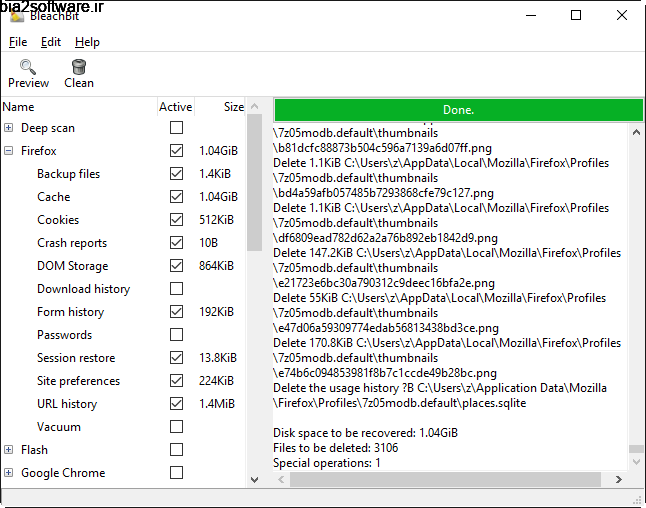 BleachBit 1.10 Final آزادسازی فضای هارد دیسک