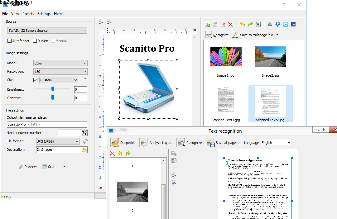 Scanitto Pro 3.8 اسکن تصاویر و مدیریت اسکنر