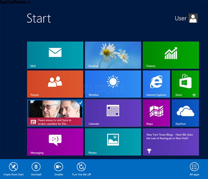 مدیریت کاشی ها در صفحه استارت ویندوز 8 Windows 8 Start Screen Tiles