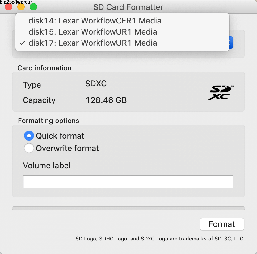 فرمت فلش مموری SD Formatter 4