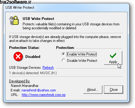قفل کردن و امنیت فلش USB Write Protect 2