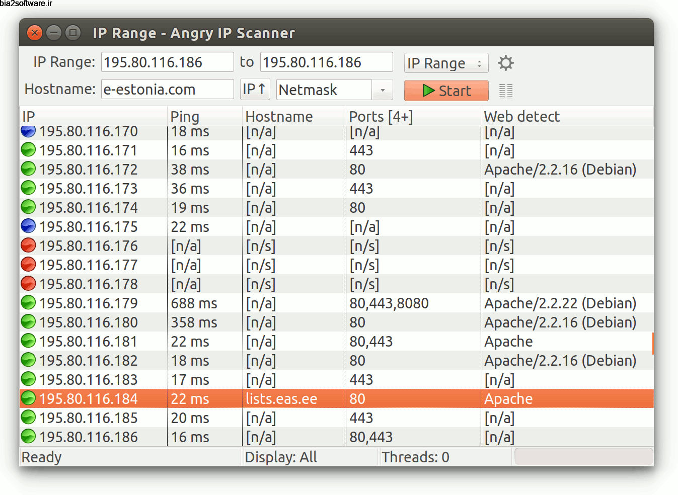 اسکن و پیدا کردن IP (برای ویندوز) Angry IP Scanner 3.5.1 Windows
