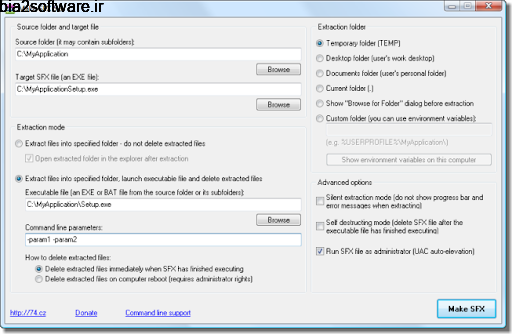ساخت فایل اجرایی فشرده (برای ویندوز) Make SFX 5.5.52.162 Windows