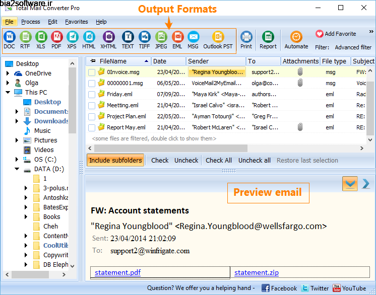مدیریت و تبدیل فرمت ایمیل ها (برای ویندوز)  Total Mail Converter 5.1 Windows