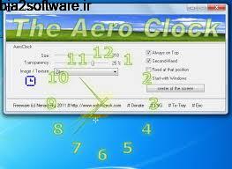 ساعت آنالوگ برای دسکتاپ TheAeroClock 4.11 Windows