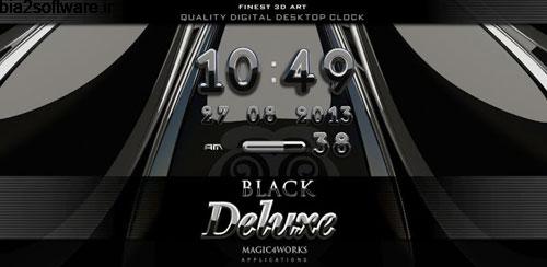 Black Deluxe designer clock v2.40 ویجت ساعت سیاه لوکس اندروید