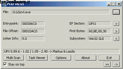 پک کردن فایل های اجرایی  PEiD 0.95 Windows