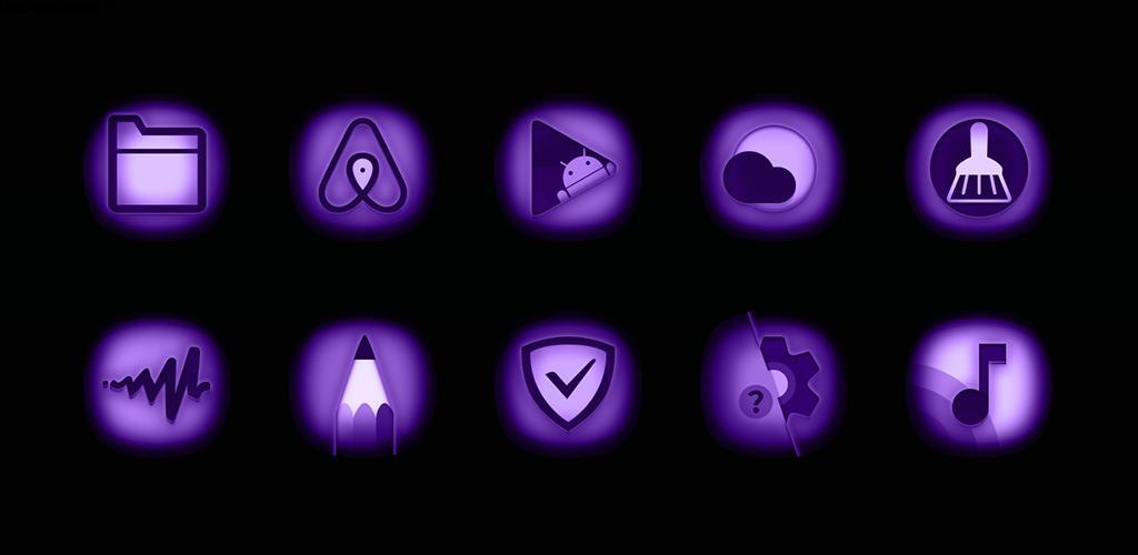 Ultraviolet – Stealth Purple Icon Pack 1.9 آیکون پک دایره ای شکل ماوراء بنفش اندروید