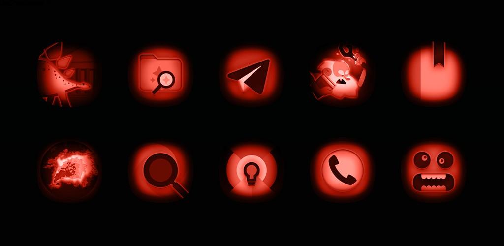 InfraRED – Stealth Red Icon Pack 1.9 آیکون پک جذاب قرمز رنگ اندروید