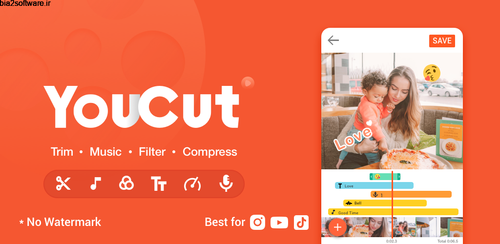 YouCut-Video Editor & Video Maker,No Watermark PRO 1.372.94 ویرایشگر ویدئو قدرتمند و پر امکانات اندروید ! YouCut-Video Editor & Video Maker,No Watermark PRO 1.372.94 ویرایشگر ویدئو قدرتمند و پر امکانات اندروید !