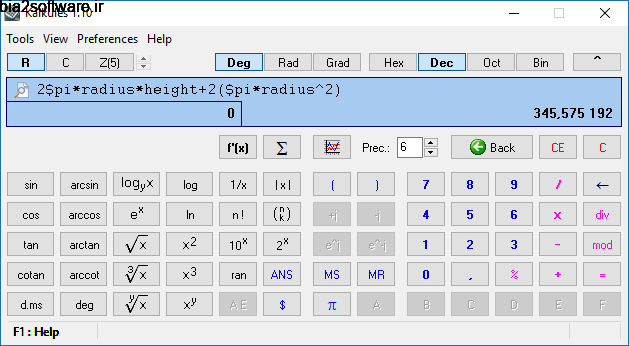 Kalkules 1.11.1.28 ماشین حساب مهندسی رایگان برای ویندوز Kalkules 1.11.1.28 ماشین حساب مهندسی رایگان برای ویندوز