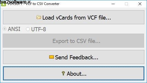 VovSoft CSV to VCF Converter 1.1 تبدیل فرمت سیاسوی به ویسیاف VovSoft CSV to VCF Converter 1.1 تبدیل فرمت سیاسوی به ویسیاف