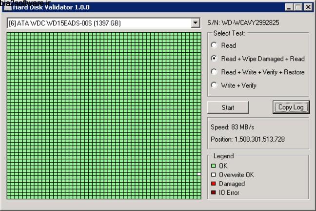 Hard Disk Validator 1.0.9 تست سلامت هارد دیسک Hard Disk Validator 1.0.9 تست سلامت هارد دیسک