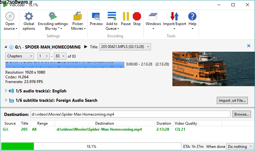 VidCoder 5.14 تبدیل فیلم به فرمت های MP4 و MKV VidCoder 5.14 تبدیل فیلم به فرمت های MP4 و MKV
