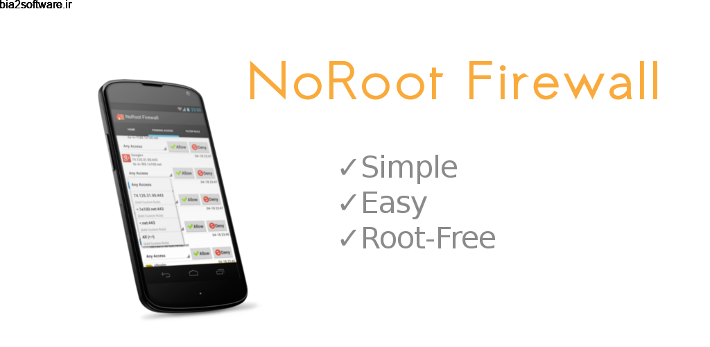 NoRoot Firewall 4.0.2 اپلیکیشن فایروال بدون نیاز به دسترسی روت مخصوص اندروید NoRoot Firewall 4.0.2 اپلیکیشن فایروال بدون نیاز به دسترسی روت مخصوص اندروید
