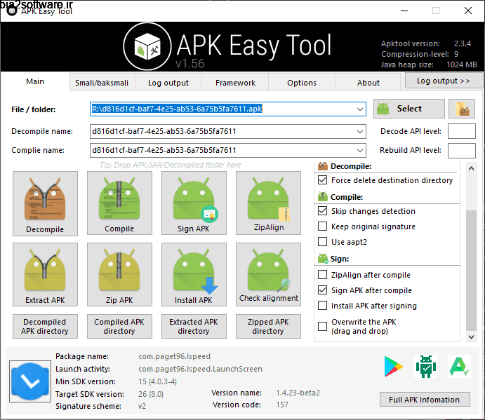 Apk Easy Tool 1.56 استخراج و کامپایل دوباره فایل های APK Apk Easy Tool 1.56 استخراج و کامپایل دوباره فایل های APK