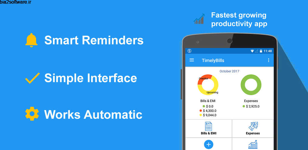 Bills Reminder & Payments Full 1.8.1 مدیریت درآمد و هزینه ها اندروید Bills Reminder & Payments Full 1.8.1 مدیریت درآمد و هزینه ها اندروید