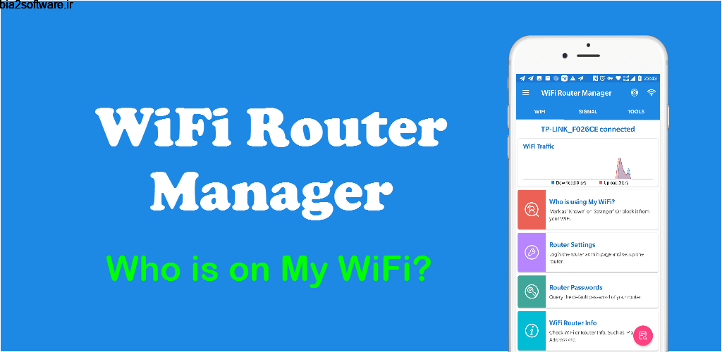 WiFi Router Manager(No Ad) – Who is on My WiFi? 1.0.9 مدیریت کامل مودم وای فای مخصوص اندروید WiFi Router Manager(No Ad) – Who is on My WiFi? 1.0.9 مدیریت کامل مودم وای فای مخصوص اندروید
