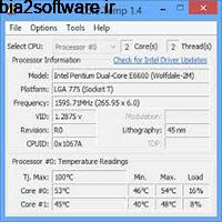 Core Temp 1.15.0 نمایش دمای پردازنده کامپیوتر Core Temp 1.15.0 نمایش دمای پردازنده کامپیوتر