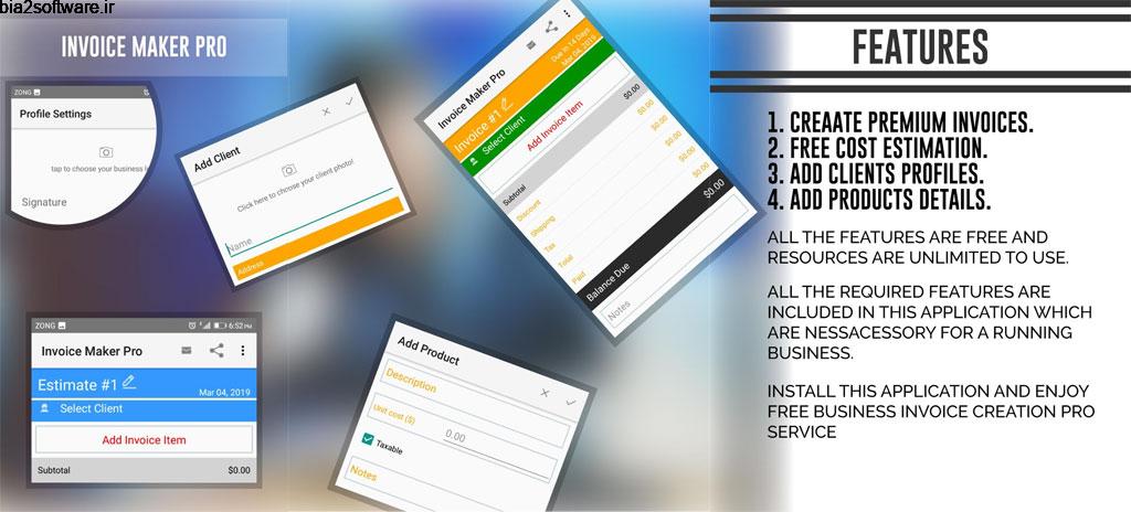 Invoice Maker PRO (Free Invoice Generator) 1.0 ساخت و مدیریت فاکتور ها Invoice Maker PRO (Free Invoice Generator) 1.0 ساخت و مدیریت فاکتور ها