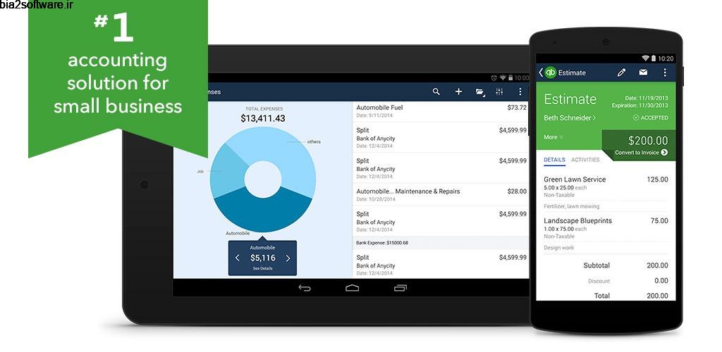 QuickBooks Accounting: Invoicing & Expenses Full 18.3 حساب داری آسان کسب و کار اندروید QuickBooks Accounting: Invoicing & Expenses Full 18.3 حساب داری آسان کسب و کار اندروید