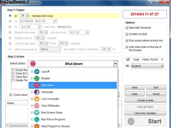 Windows Shutdown Assistant 3.1.1.0 زمان بندی خاموش کردن سیستم Windows Shutdown Assistant 3.1.1.0 زمان بندی خاموش کردن سیستم