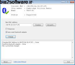 Bluetooth MAC Address Changer 1.4.0.92 تغییر مک آدرس بلوتوث کامپیوتر Bluetooth MAC Address Changer 1.4.0.92 تغییر مک آدرس بلوتوث کامپیوتر