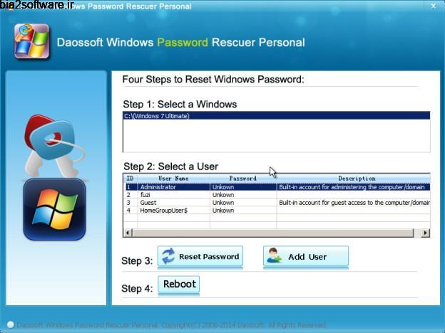 DaosSoft Windows Password Rescuer Personal 6.0.0.1 بازیابی پسورد ویندوز DaosSoft Windows Password Rescuer Personal 6.0.0.1 بازیابی پسورد ویندوز
