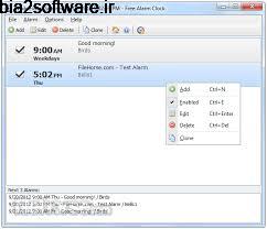 Free Alarm Clock 3.1.0 ساعت زنگ دار برای ویندوز Free Alarm Clock 3.1.0 ساعت زنگ دار برای ویندوز