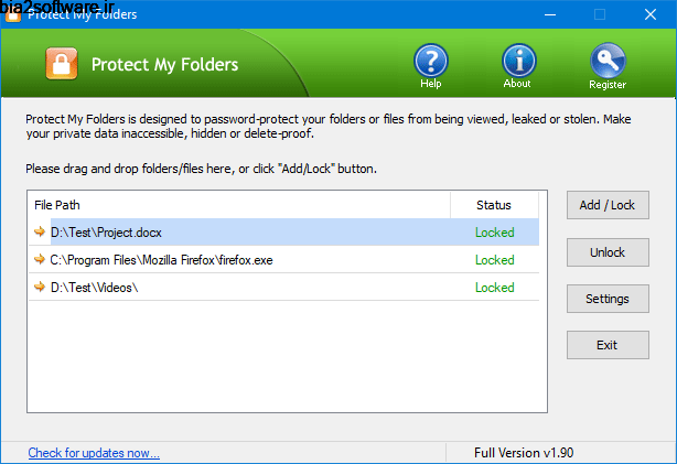 Top Password Protect My Folders 1.80 محافظت از فایل ها Top Password Protect My Folders 1.80 محافظت از فایل ها