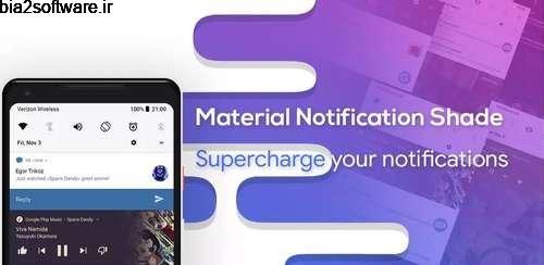 Material Notification Shade v10.37 مدیریت نوتیفیکیشن اندروید Material Notification Shade v10.37 مدیریت نوتیفیکیشن اندروید