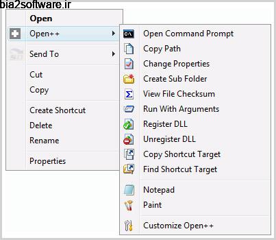 ایجاد تغییرات در منوی کلیک راست Open Plus.Plus 1.5 ایجاد تغییرات در منوی کلیک راست Open Plus.Plus 1.5