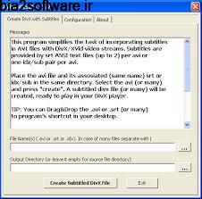 اضافه کردن زیرنویس به فیلم AVIAddXSubs 9.11 اضافه کردن زیرنویس به فیلم AVIAddXSubs 9.11