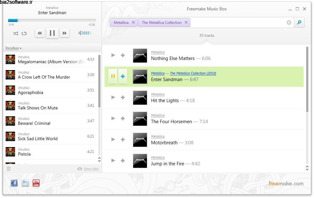 پخش موسیقی آنلاین Freemake Music Box پخش موسیقی آنلاین Freemake Music Box