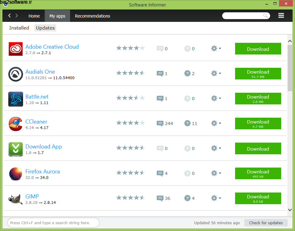 اطلاع از نسخه جدید برنامه های نصب شده Software Informer 1.2 اطلاع از نسخه جدید برنامه های نصب شده Software Informer 1.2