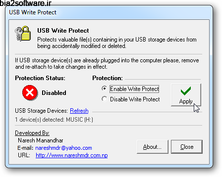 قفل کردن و امنیت فلش USB Write Protect 2 قفل کردن و امنیت فلش USB Write Protect 2
